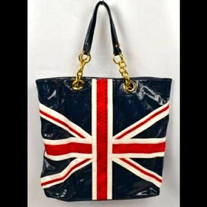 Twiggy London British Flag Union Tote with Matching Winter Hat